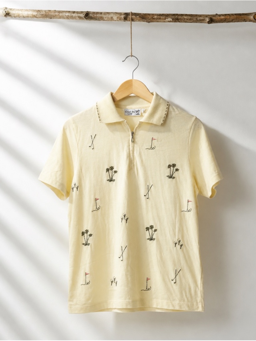 Coral Bay  Golf Embroidered Polo Shirt - Pale Yellow
